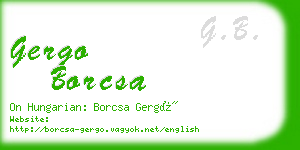 gergo borcsa business card